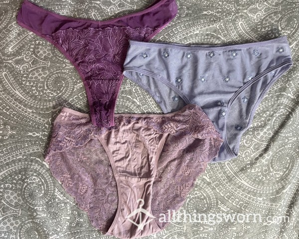 💜🦄 Pretty Purple Pu**y-Eaten Panties! Vacuum Sealed🦄💜