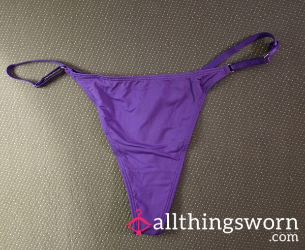 Purple Satin Thong