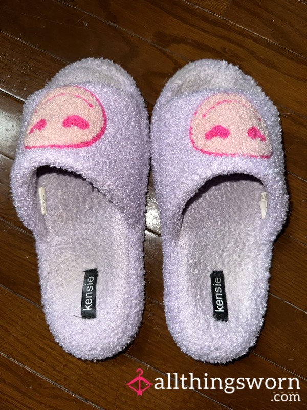 Purple Smiley Face Slippers 💜