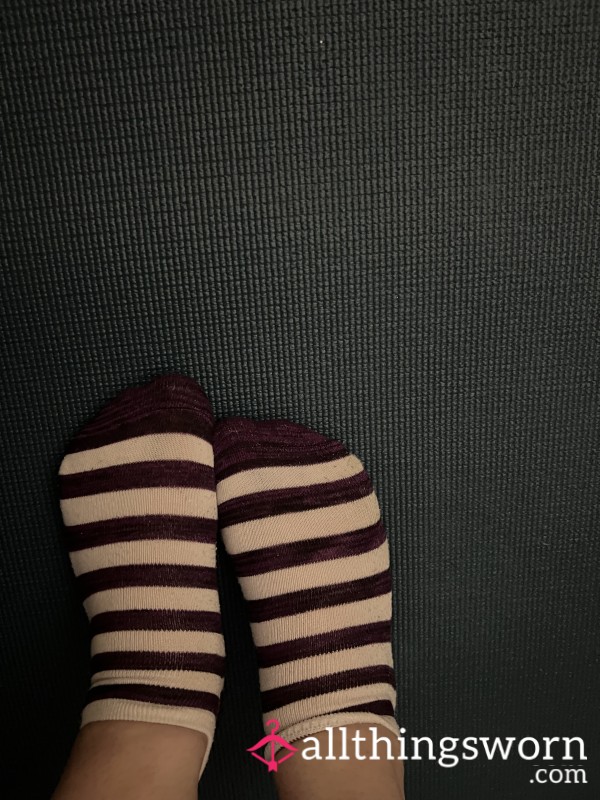 Purple Striped Socks.