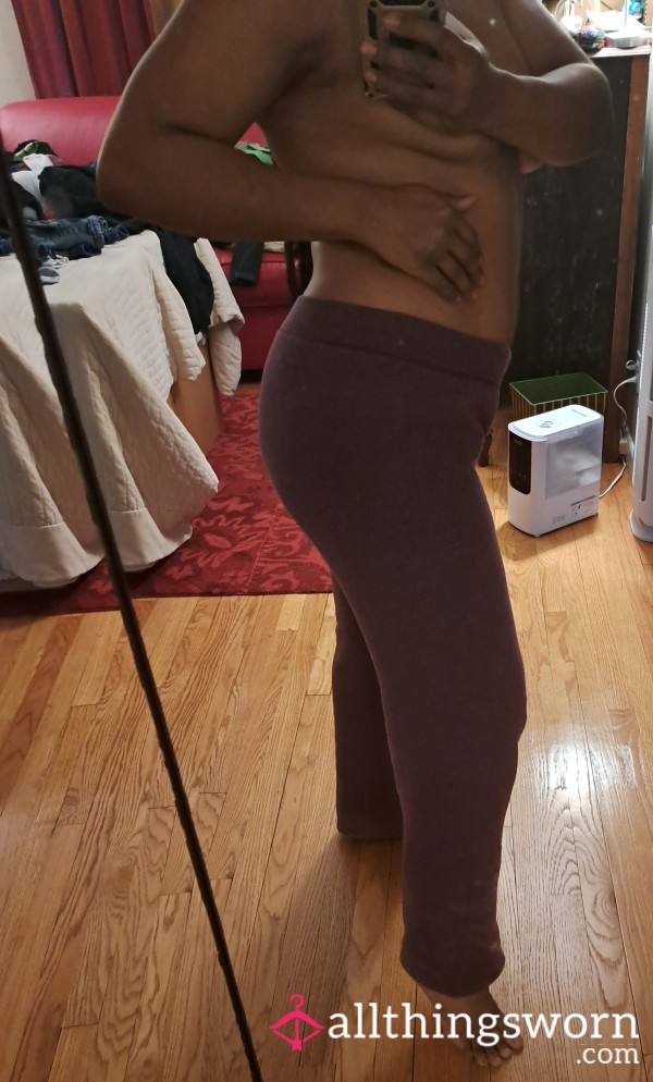 Purple Sweats - Worn Without Panties!