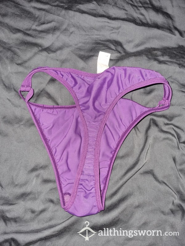 Purple Thong With Bu*terfly