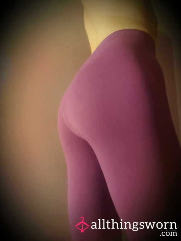 Purple Uk Size 8 Cotton Leggings Worn By Goddess For 24 Hours 😈🍆