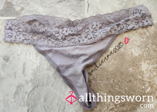 Purple Well-worn, Stained Cotton Thong