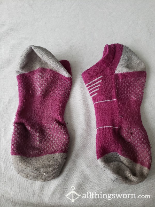 Purple,white And Gray Gym Socks