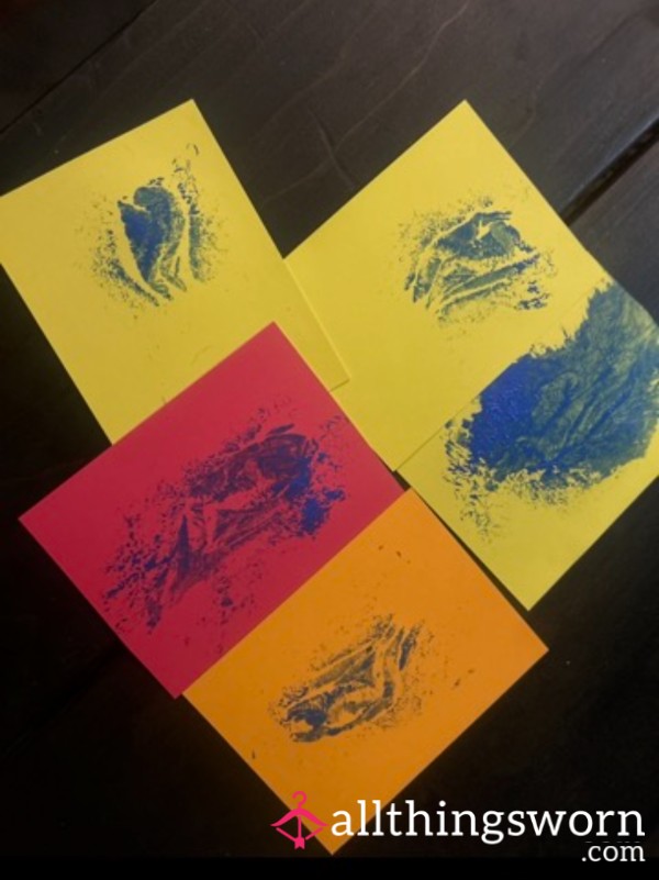 Pu**y Art!!! Five Postcard Size Work Of Art!!! Let’s Your Guest Guess What It Is?!