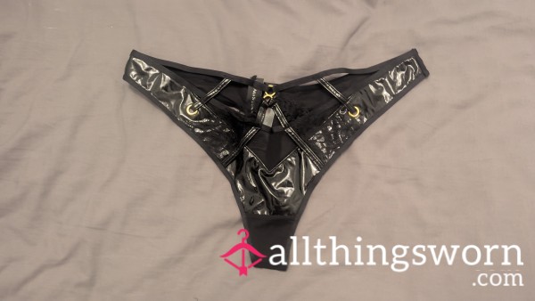 PVC Black Thong And 5 Min Video