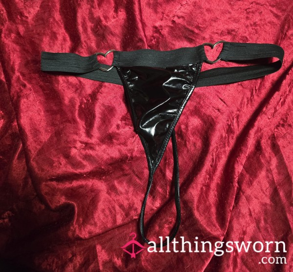 Pvc Hearts Detail Thong