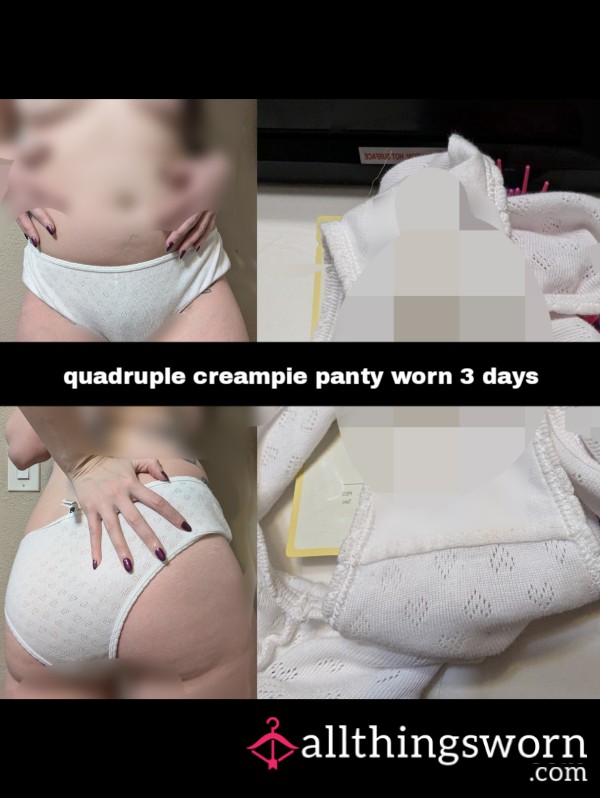 Quadruple Creampie Pied 3 Day Worn Cotton Cheeky Panty , Tracking And Wear Photos Included