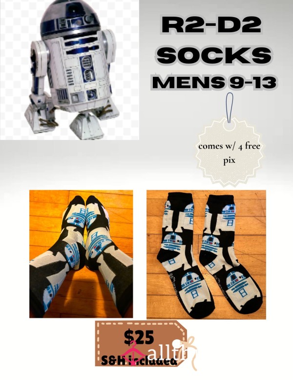 R2-D2 Socks (Mens Size 9-13)