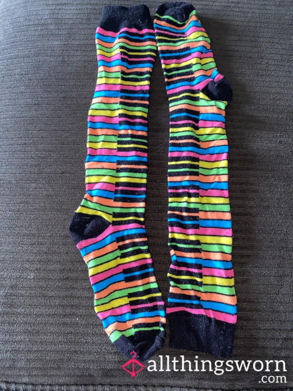 Rainbow Paino Keys Knee Highs