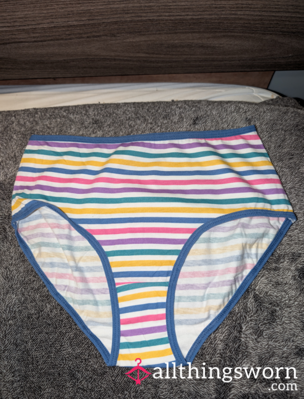 Rainbow Striped Brief Panties