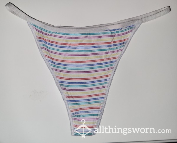 Rainbow Striped Thong