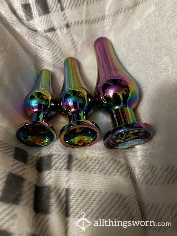 Rainbow Titanium Bu*t Plugs