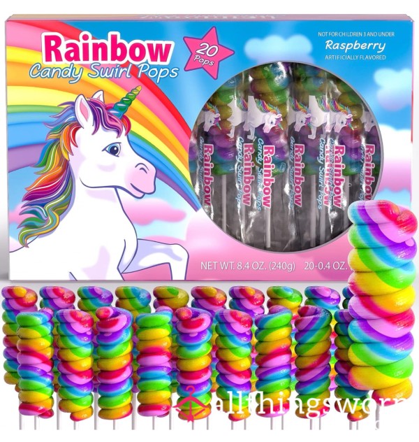 Sweet Rainbow Unicorn Pu**y / A** / Mouth / Lemonade Pops Long Raspberry Flavoured Twisty Swirl