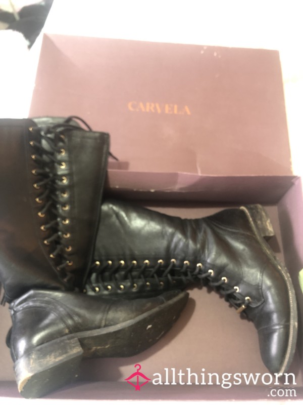 Real Leather Carvella Long Boots