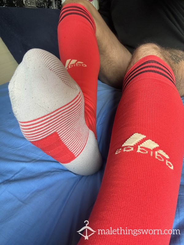 Red Adidas Football Socks