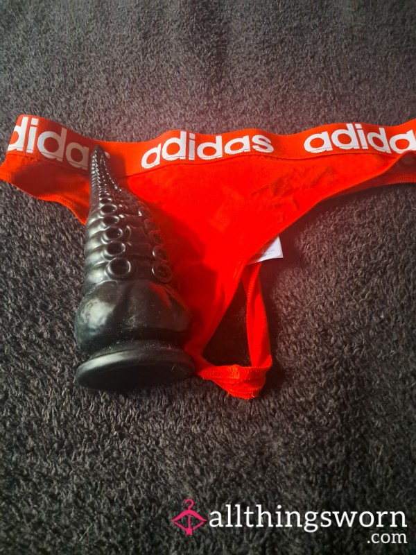 Red Adidas Thong And A Tentical