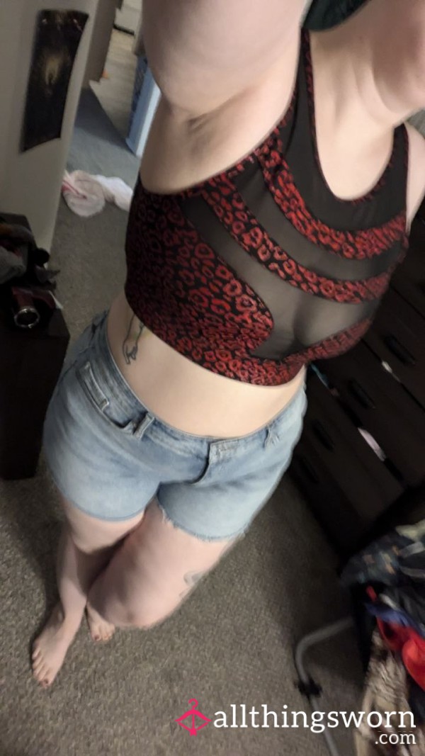 Red And Black Leopard Bra