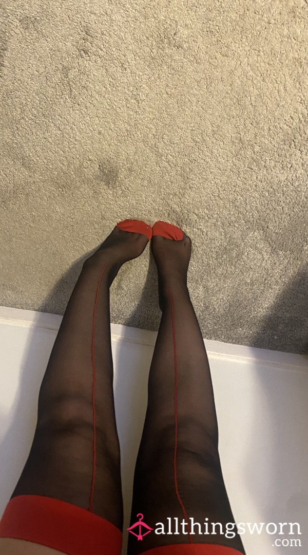 Red And Black Seemed Stockings