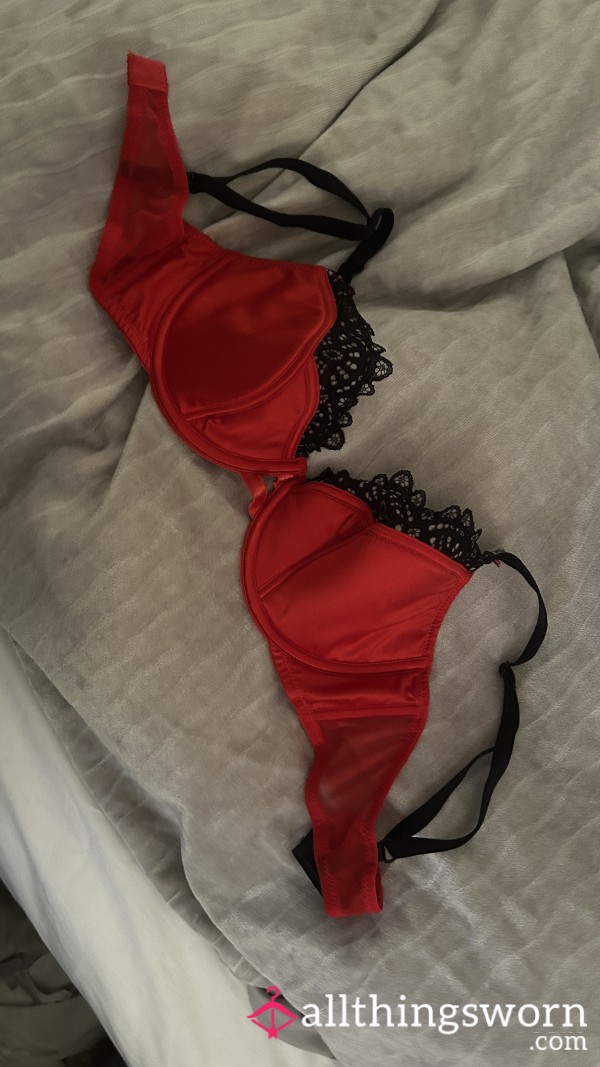 Red And Black S**y Bra