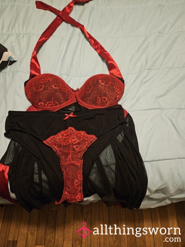 Red And Black S**y Lingerie