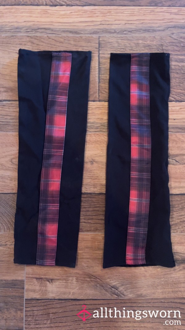 Red And Black Tartan Arm Warmers ❤️🖤