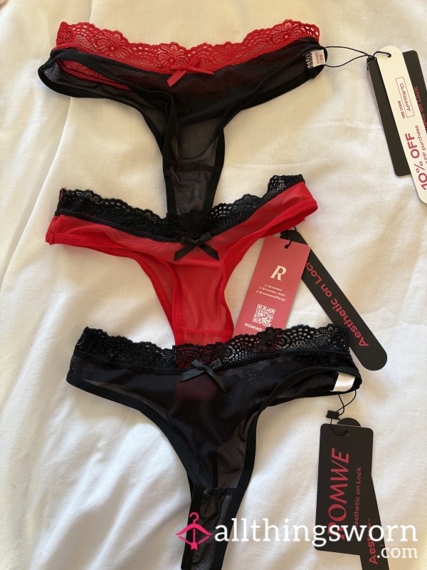 Red And Black Thongs Ready For Wear!❤️🖤