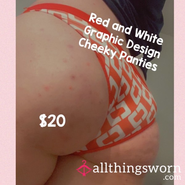 Red And White Graphic Design Cheeky Panties