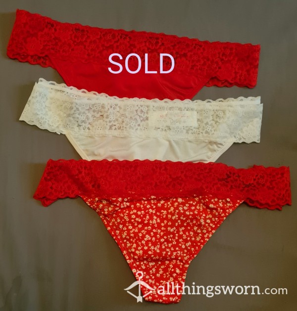 Red And White New Look Thongs