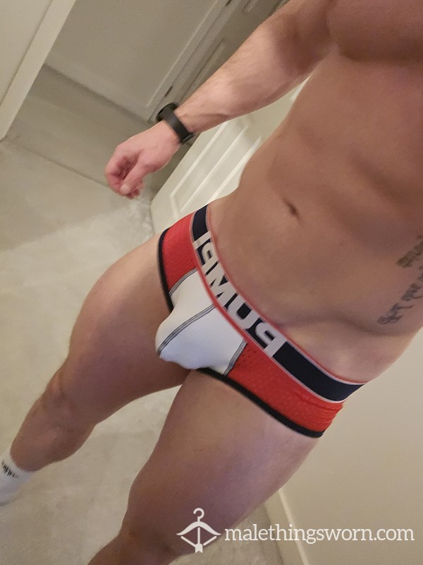 Red And White Pump Briefs