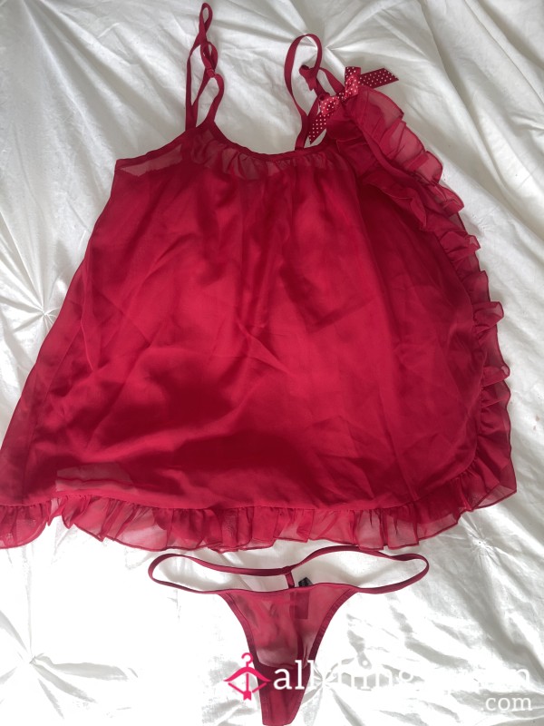 Red Babydoll Lingerie Set