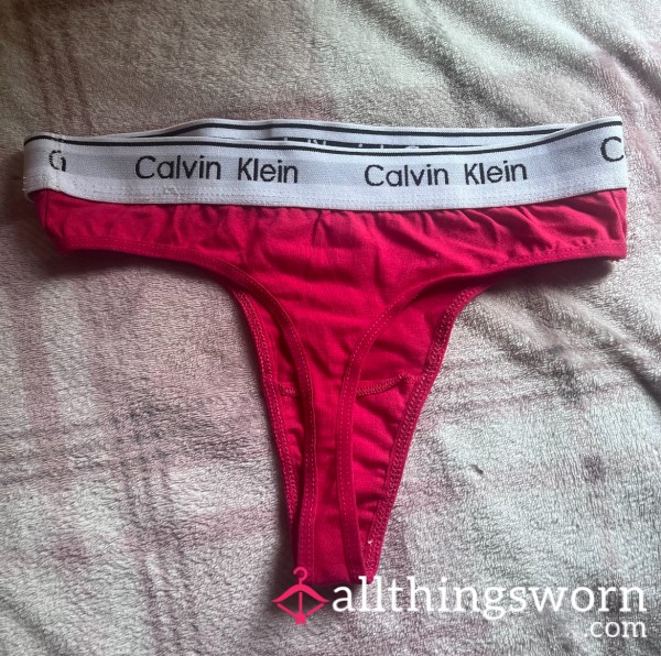 ♥️ Red Calvin Klein Thong With 2 Min Video + Update Pics