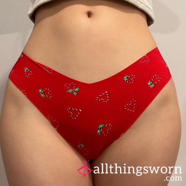 Red Christmas Cheeky Thong No-show Seamless Panty