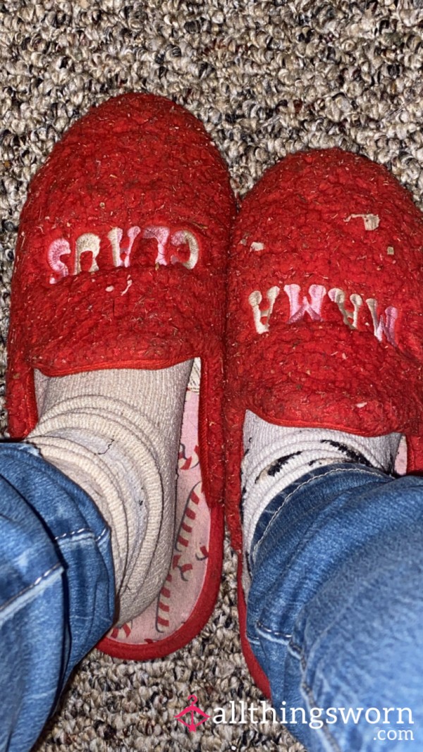 Red Christmas Stinky Slippers