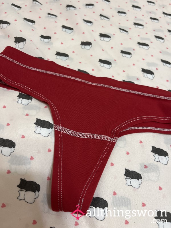 Red Cotton Thong