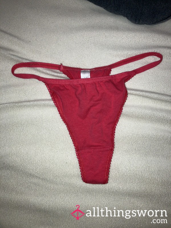 Red Cotton Thong