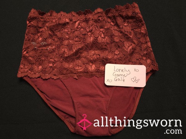 Red Cotton/lace Panties.