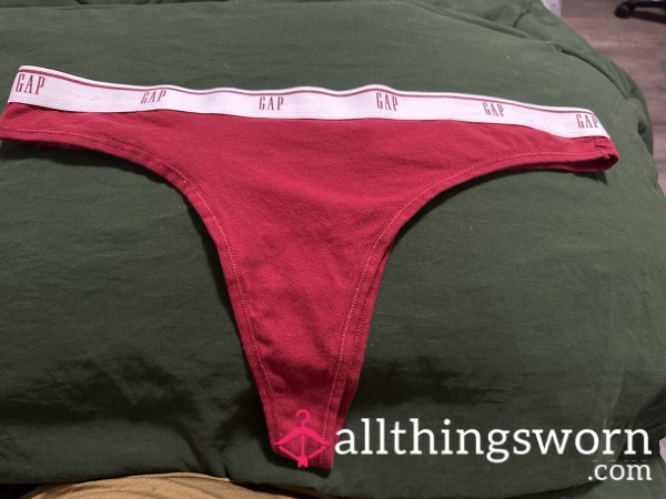 Red Creamy Wet Thong Available For Custom Wear