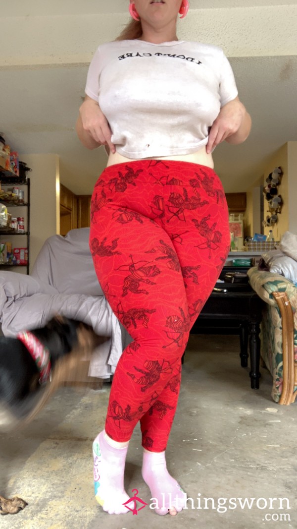 ❤️ Red Cupid Valentines Leggings ❤️