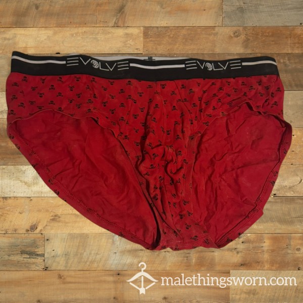 Red Evolve Briefs Pirate Skull Halloween Print