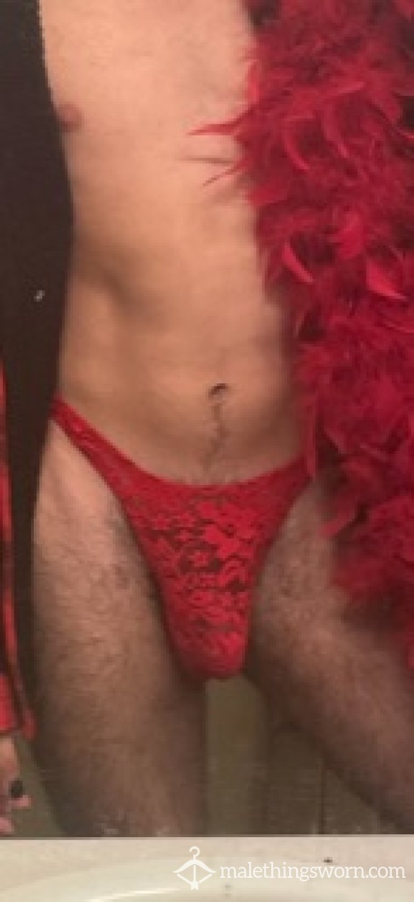 Red Flor*l Thong