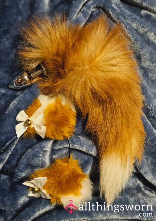 Red Fox Tail Bu*tplug And Ears