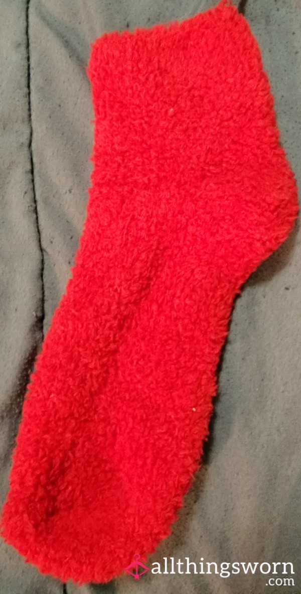 Red Fuzzy Socks