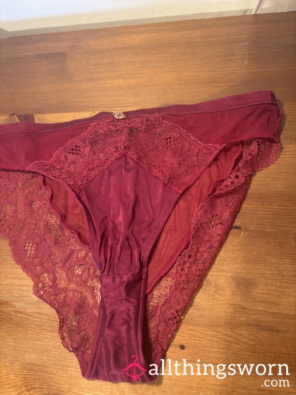 Red High Waist Lace Panties