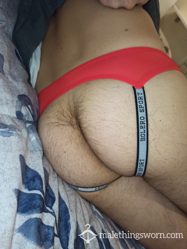 Red Jockstrap Mutande Slip Uomo Rosso