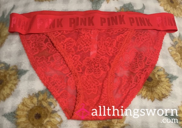 Red Lace Bikini Panties Needs Your Touch