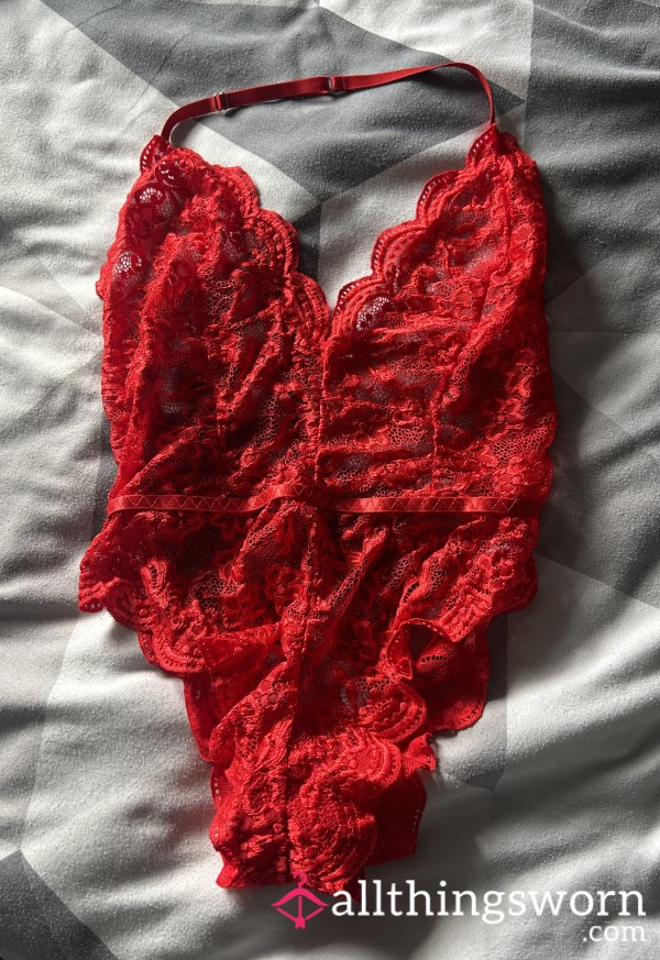 Red Lace Bodysuit