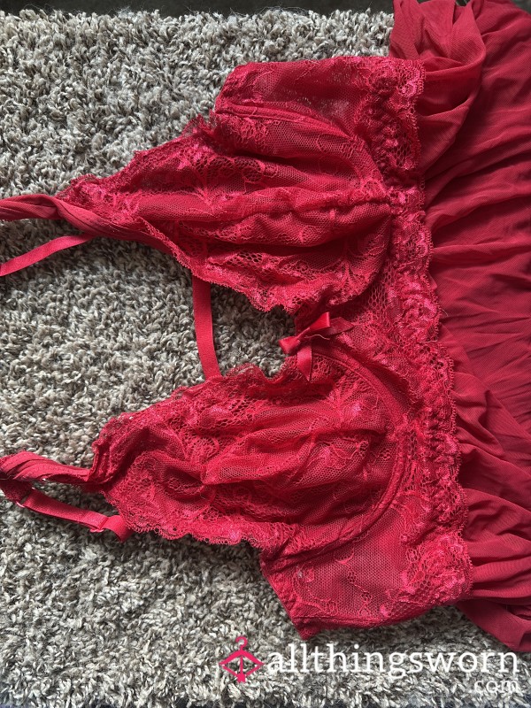 Red Lace Bralette Lingerie