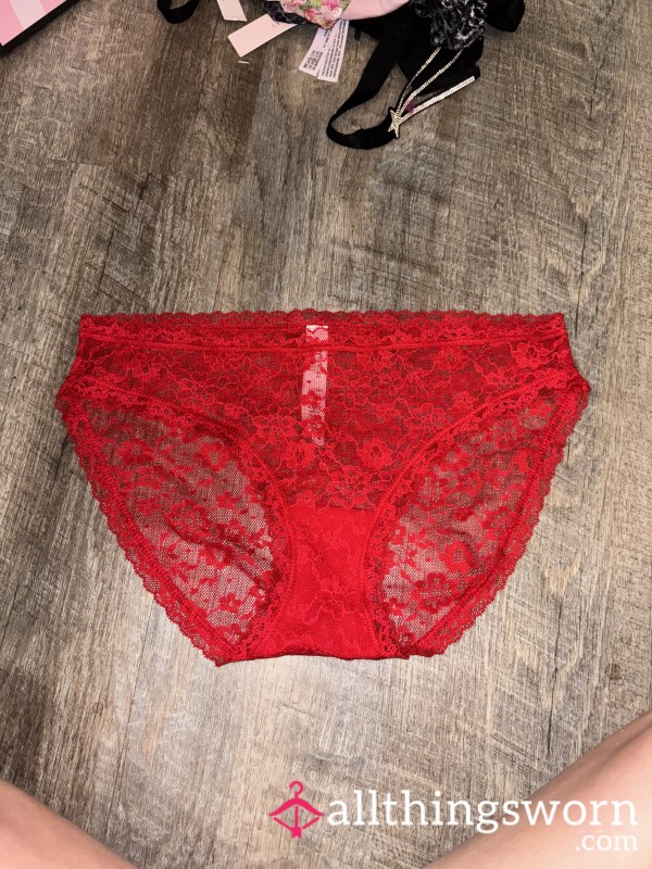 RED LACE FULL BACK PANTIES 😍